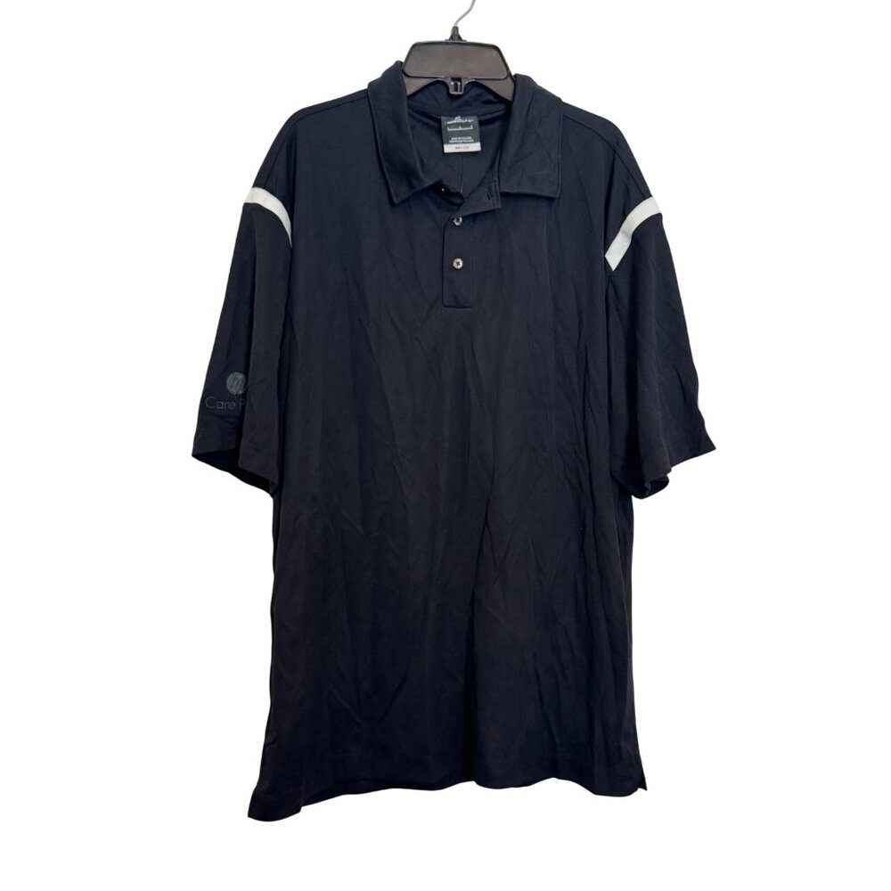 Nike Golf Dri-Fit Mens Polo Shirt L Black Polyester Embroidered HP Care Pack Log